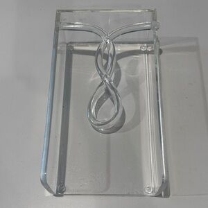 Modern Clear Acrylic Loop Sculpture finger tip towel holder.